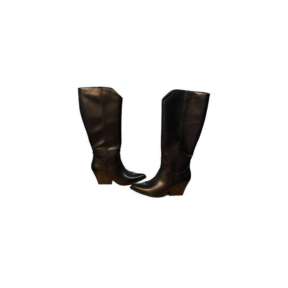 NIB Indigo Rd Tall Black Faux Leather Boots Womens Size 6.5M